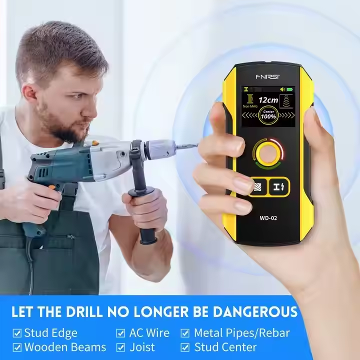 Stud Detector With Metal Ac Wire - FNIRSI WD-02 Wall Detector Stud Finder