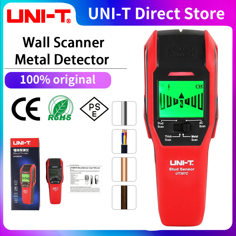 Stud Detector With Metal Ac Wire - UNI-T UT387C Wall Scanner Metal Detector