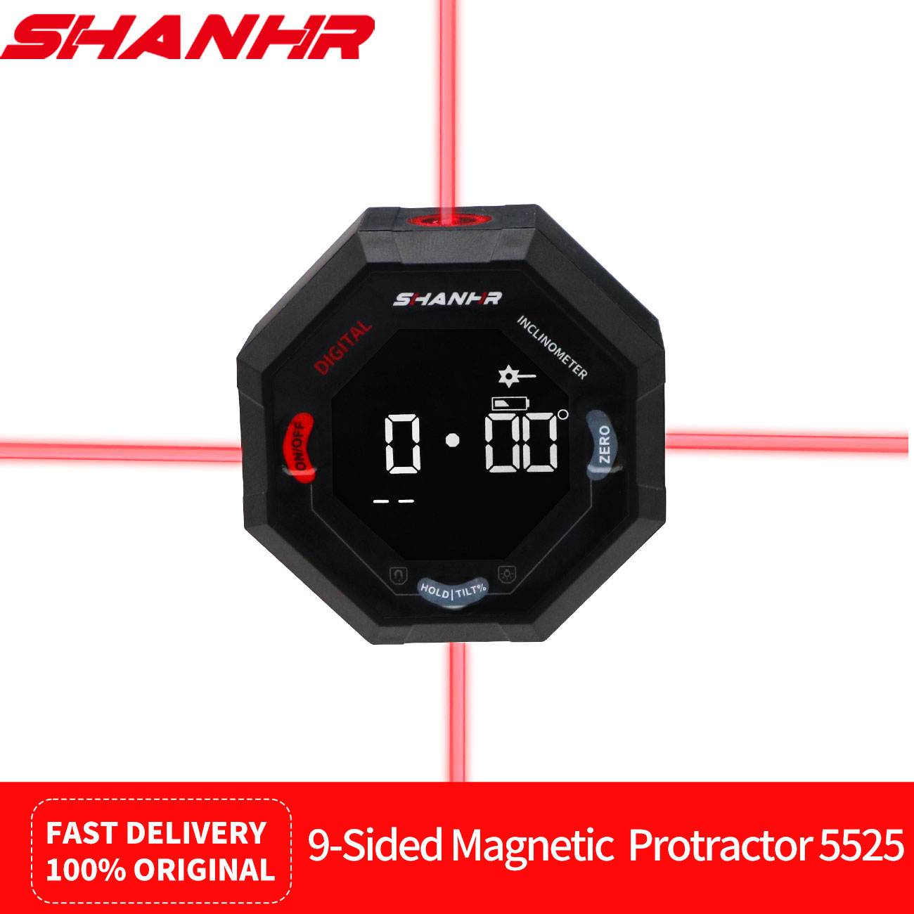 Stud Finder With Laser Level - SHANHR Octagon Digital Angle Finder with