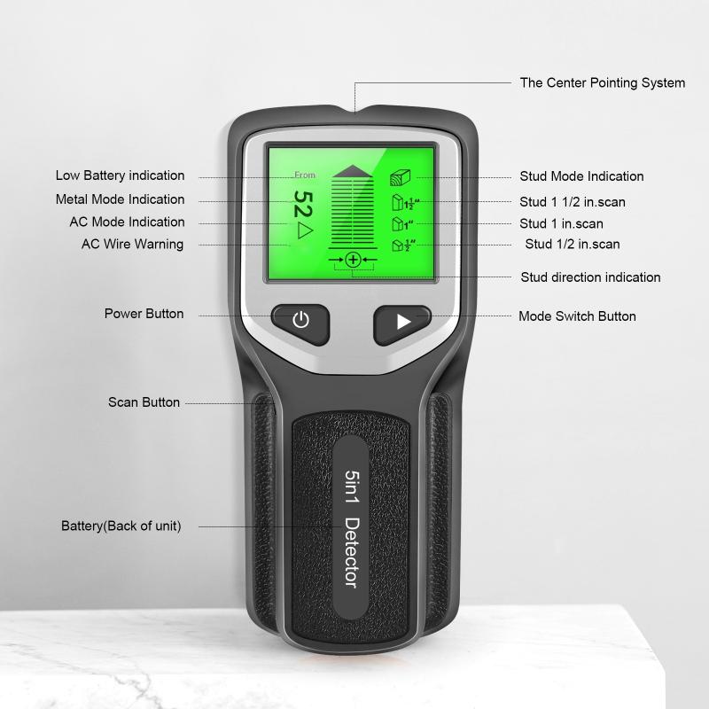 Stud Finder Wall Scanner 5 In 1 - 5 In 1 Metal Detector Wall