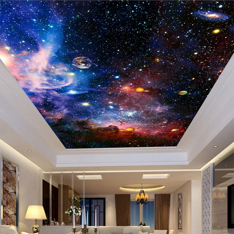 Moisture Meter Wall Wood - Ceiling Mural Wallpaper Modern 3D Cosmic