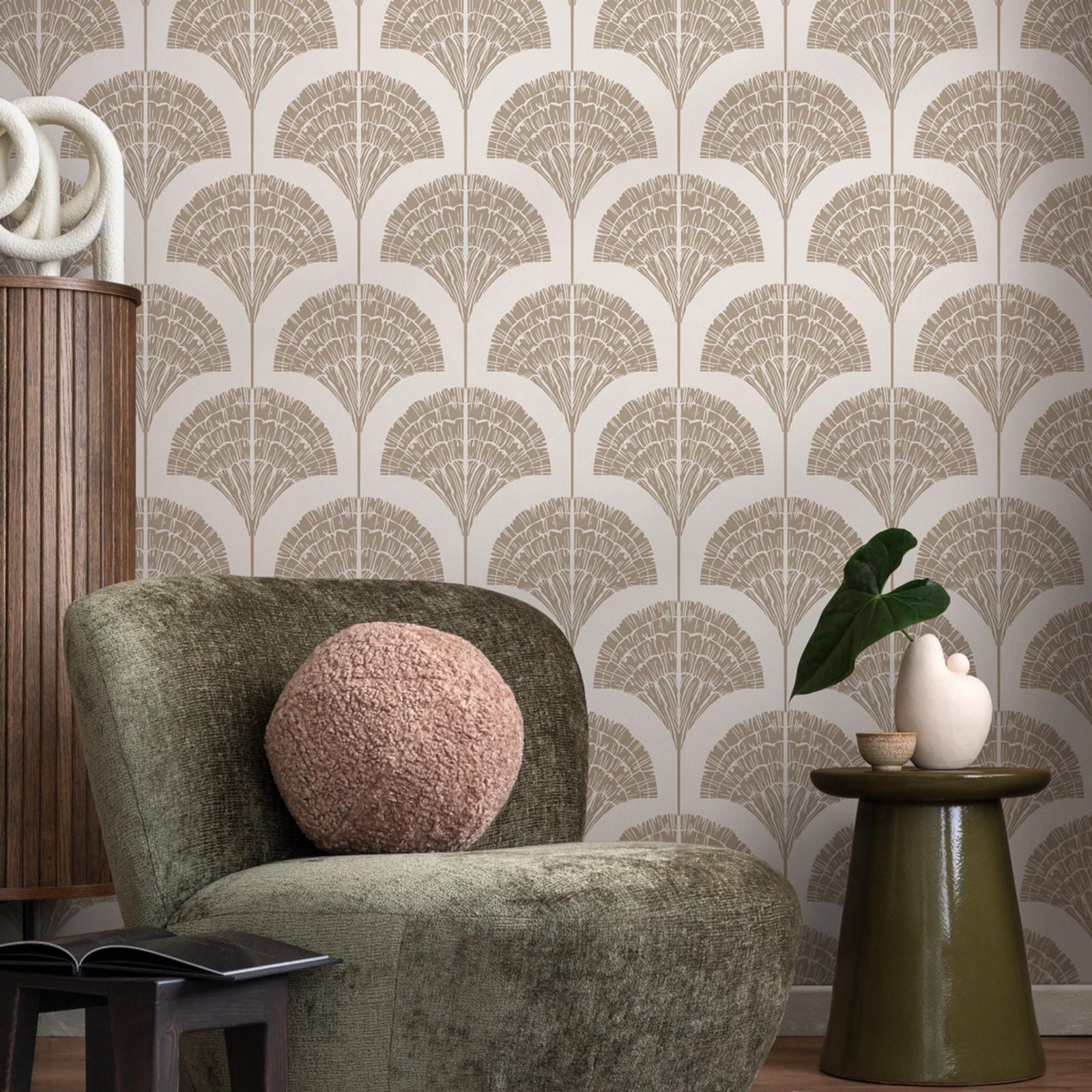 Moisture Meter Wall Wood - Wallpaper Beige Boho Arches Wallpaper Peel