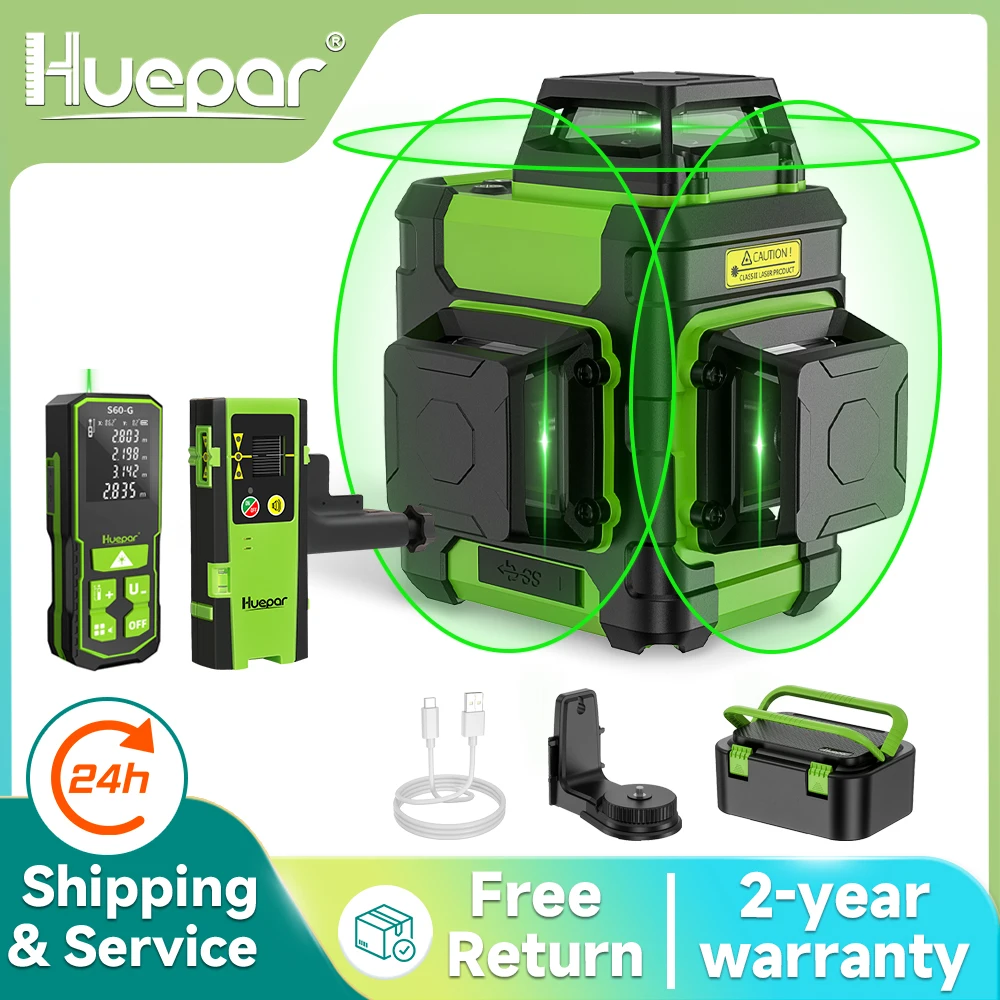 Huepar HM03CG Laser Level Gree - Stud Finder With Laser Level 评论和价格