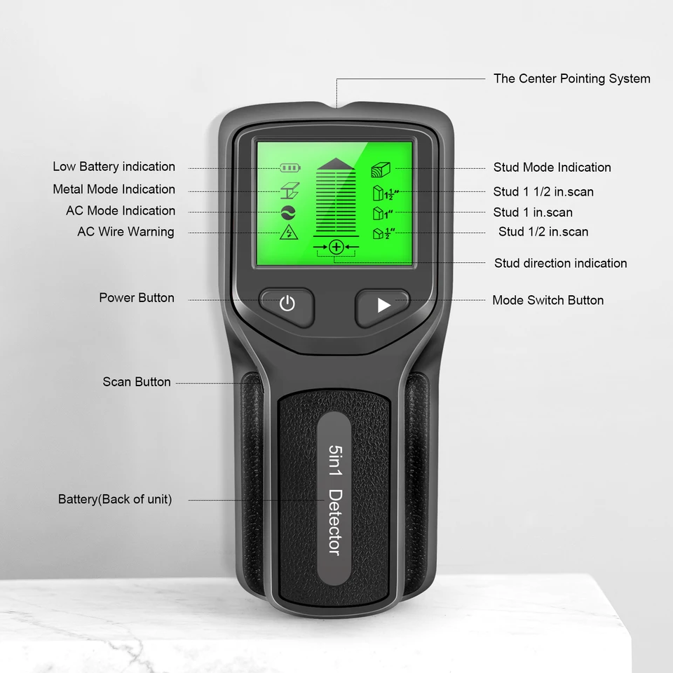 5 in 1 Metal Detector Wall Thi - Stud Finder Wall Scanner 5 In 1 评论和价格