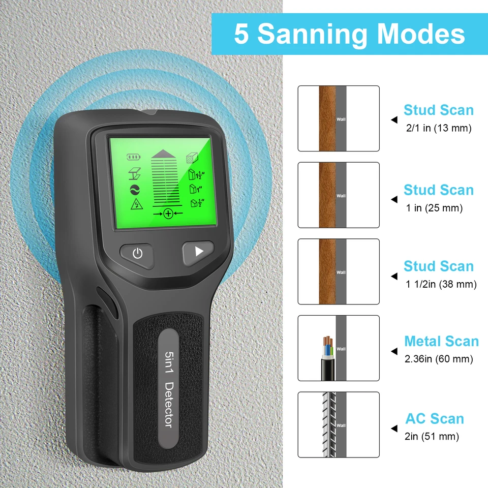 5 in 1 Metal Detector Wall Thi - Stud Finder Wall Scanner 5 In 1 评论和价格