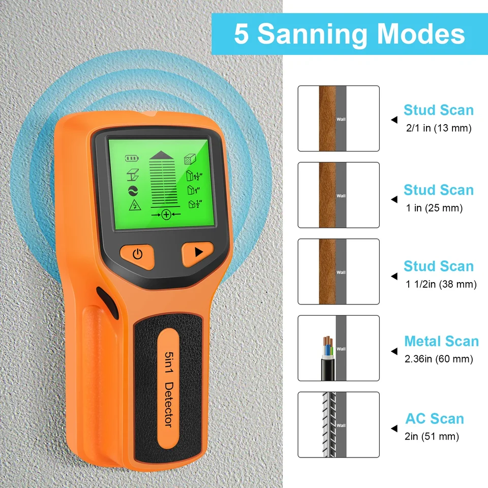 5 in 1 Metal Detector Wall Thi - Stud Finder Wall Scanner 5 In 1 评论和价格