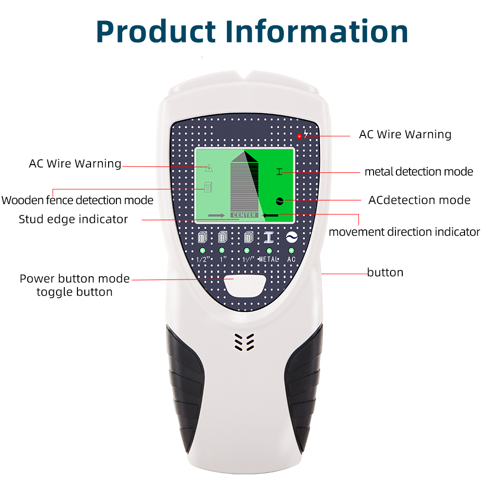 New 5 In 1 Metal Detector Find - Stud Finder Wall Scanner 5 In 1 评论和价格