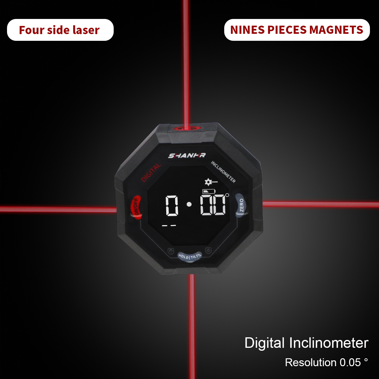 SHANHR Octagon Digital Angle F - Stud Finder With Laser Level 评论和价格