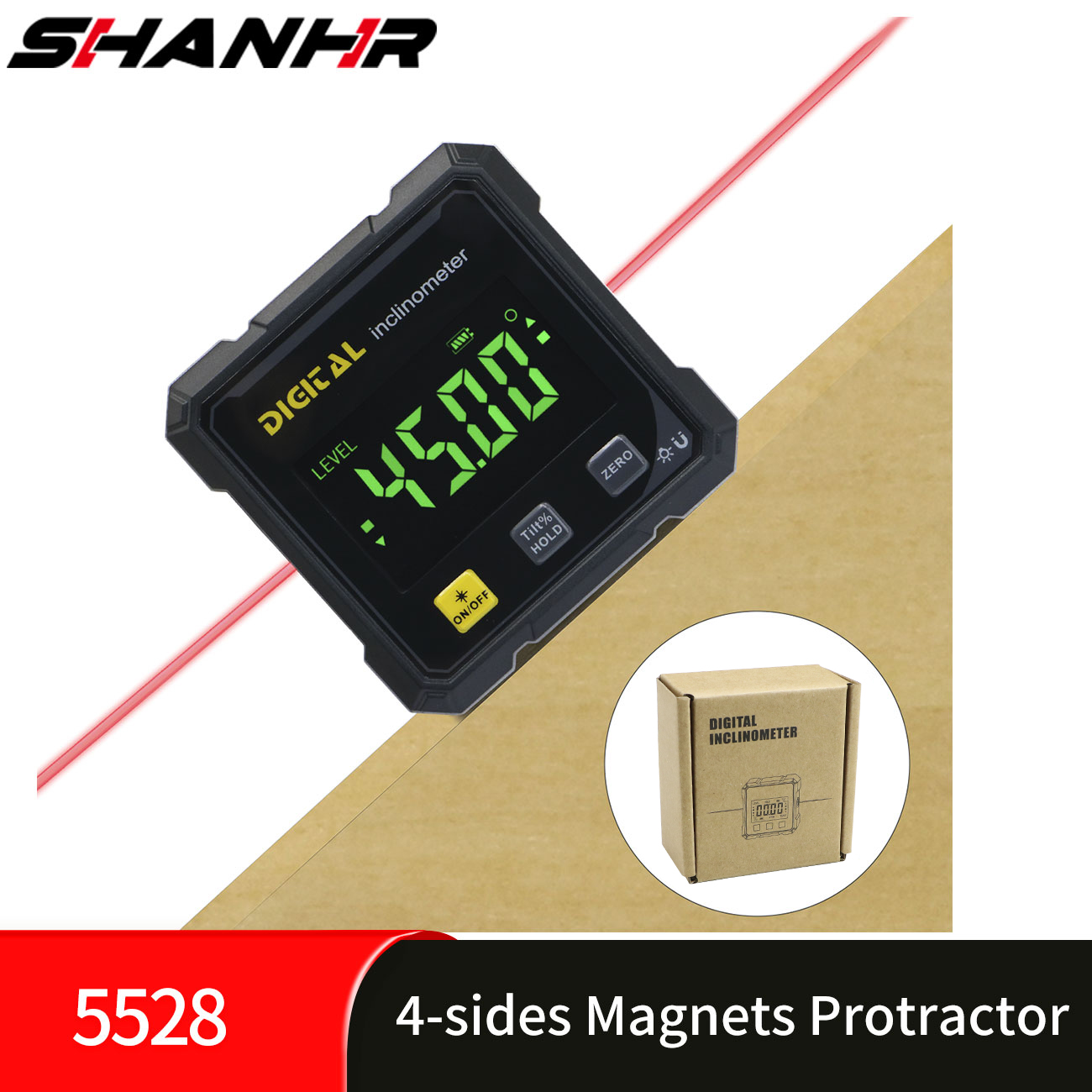SHANHR Digital Angle Finder wi - Stud Finder With Laser Level 评论和价格