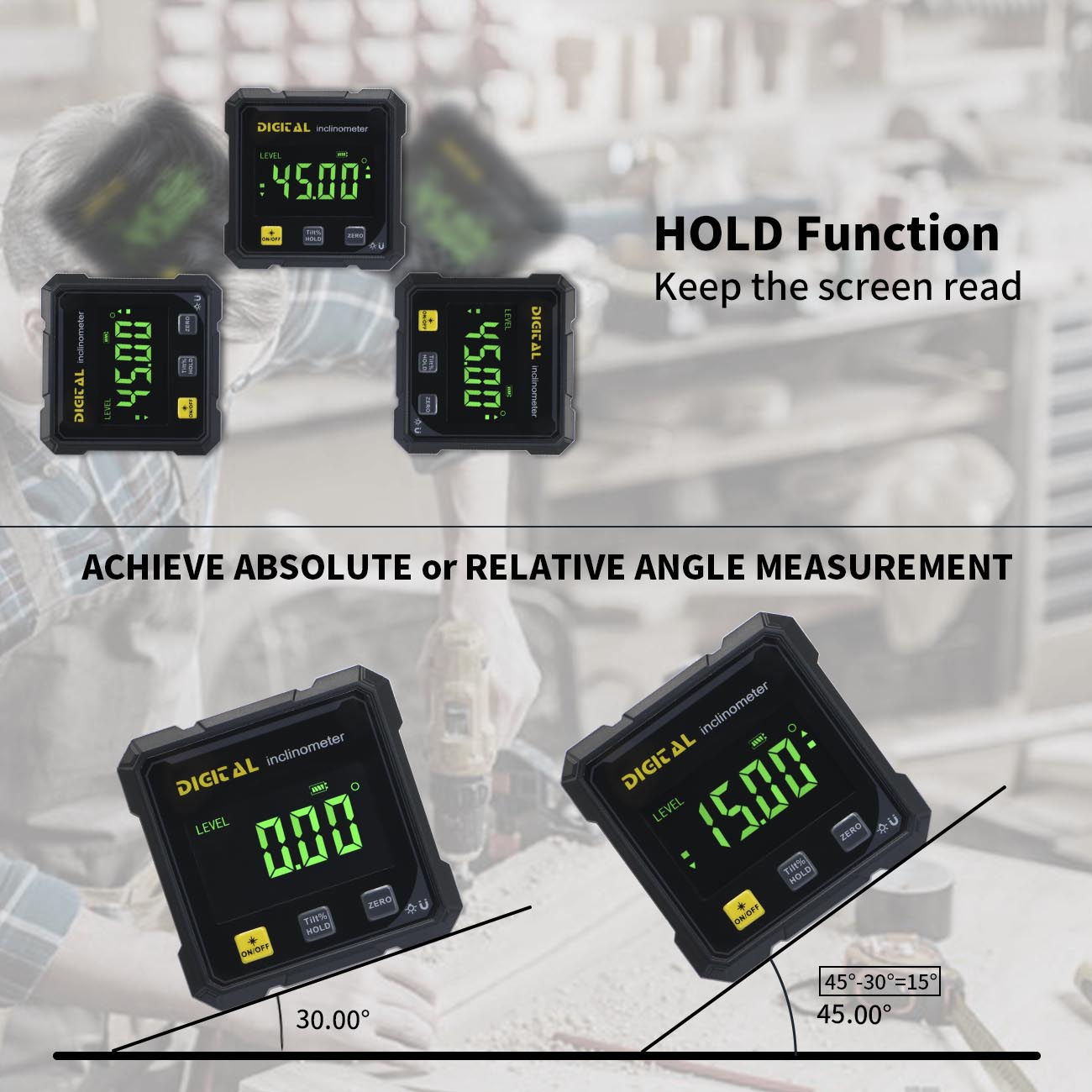 SHANHR Digital Angle Finder wi - Stud Finder With Laser Level 评论和价格