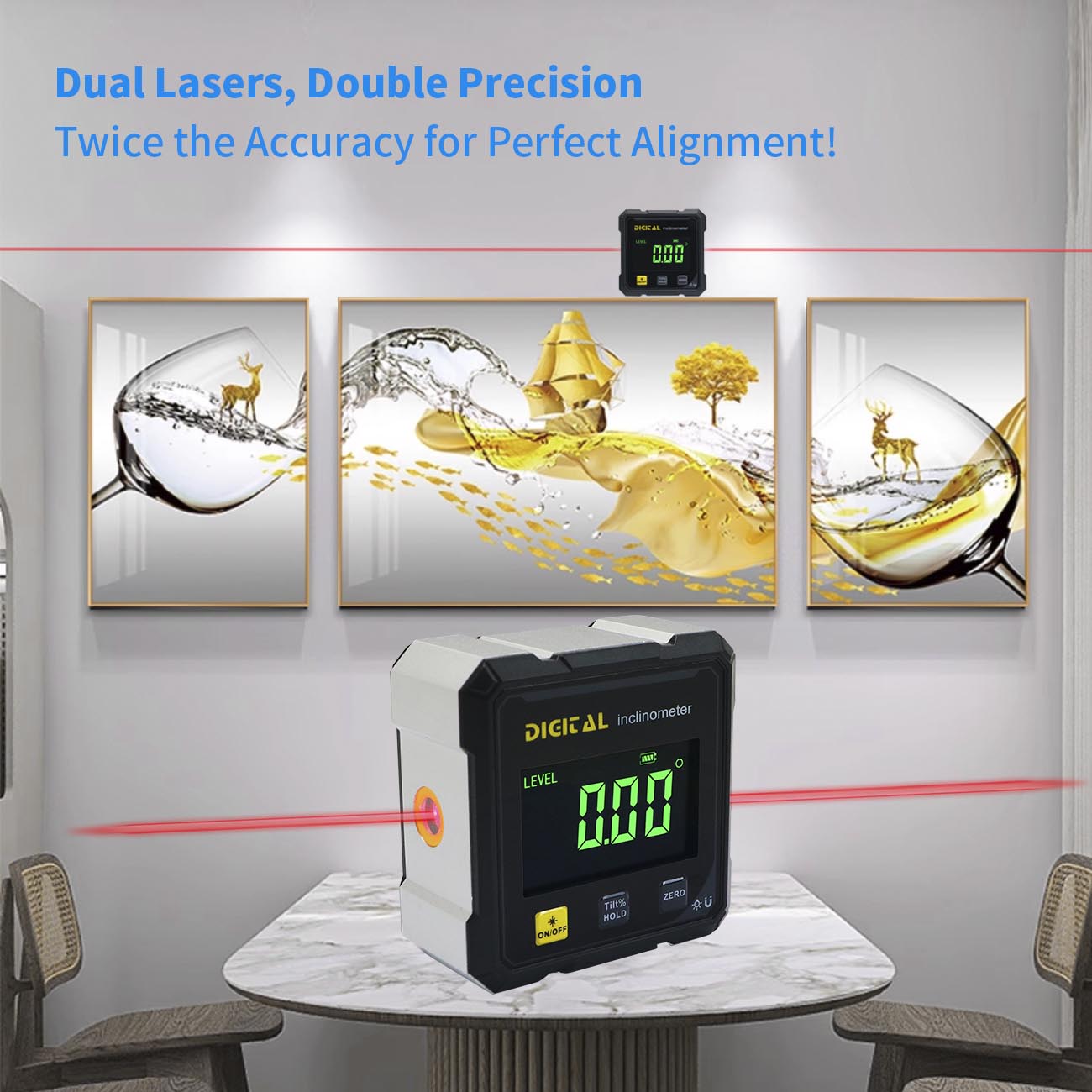 SHANHR Digital Angle Finder wi - Stud Finder With Laser Level 评论和价格