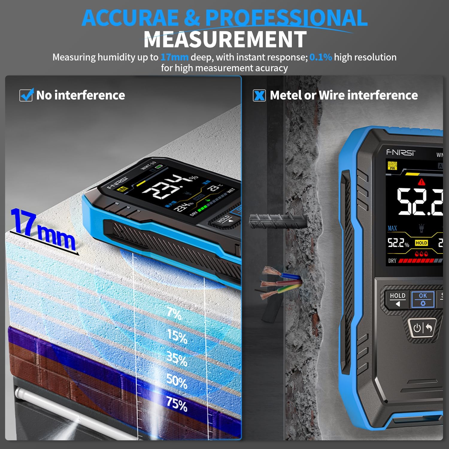 FNIRSI WMT-10 Pinless Wood Moi - Moisture Meter Wall Wood 评论和价格