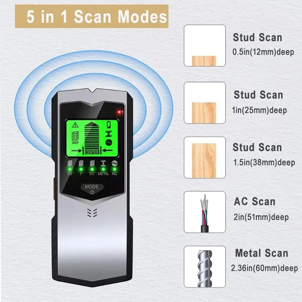 SH402 5-in-1 LCD Wall Stud Fin - Stud Finder Center Finder Edge 评论和价格