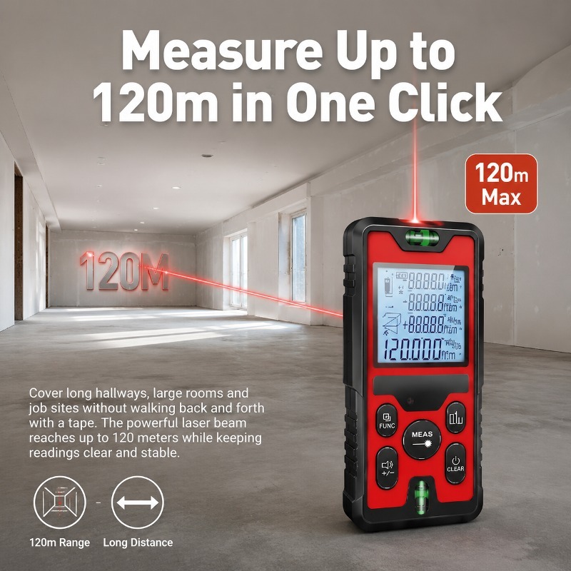 120M Laser Distance Meter USB‑ - Stud Finder With Laser Level 评论和价格