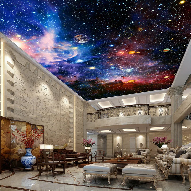 Ceiling Mural Wallpaper Modern - Moisture Meter Wall Wood 评论和价格