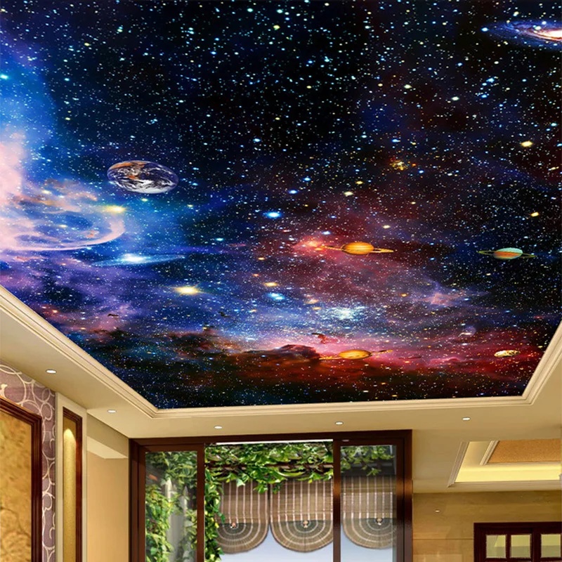 Ceiling Mural Wallpaper Modern - Moisture Meter Wall Wood 评论和价格