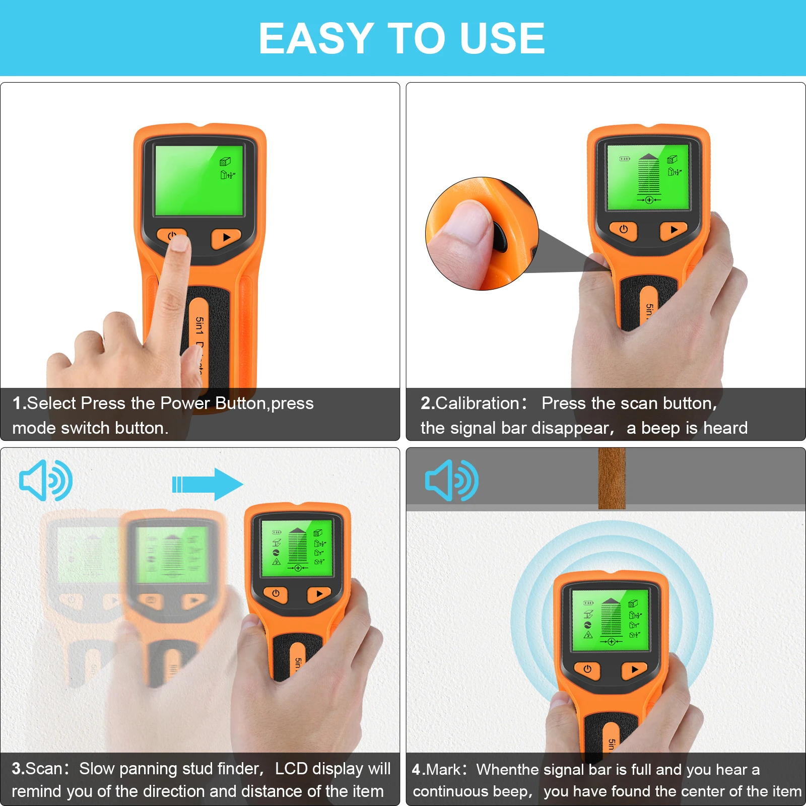 5-in-1 Handheld Digital Wall S - Stud Finder Wall Scanner 5 In 1 评论和价格