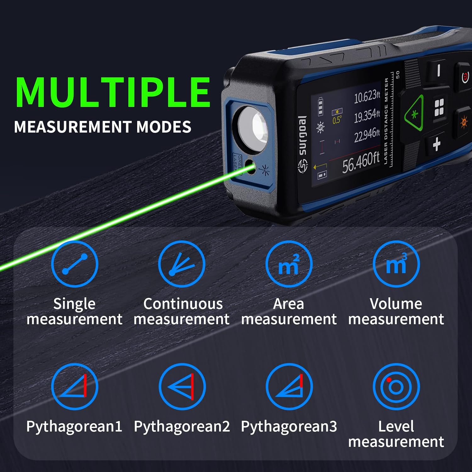 100m Green Laser Rangefinders  - Stud Finder With Laser Level 评论和价格