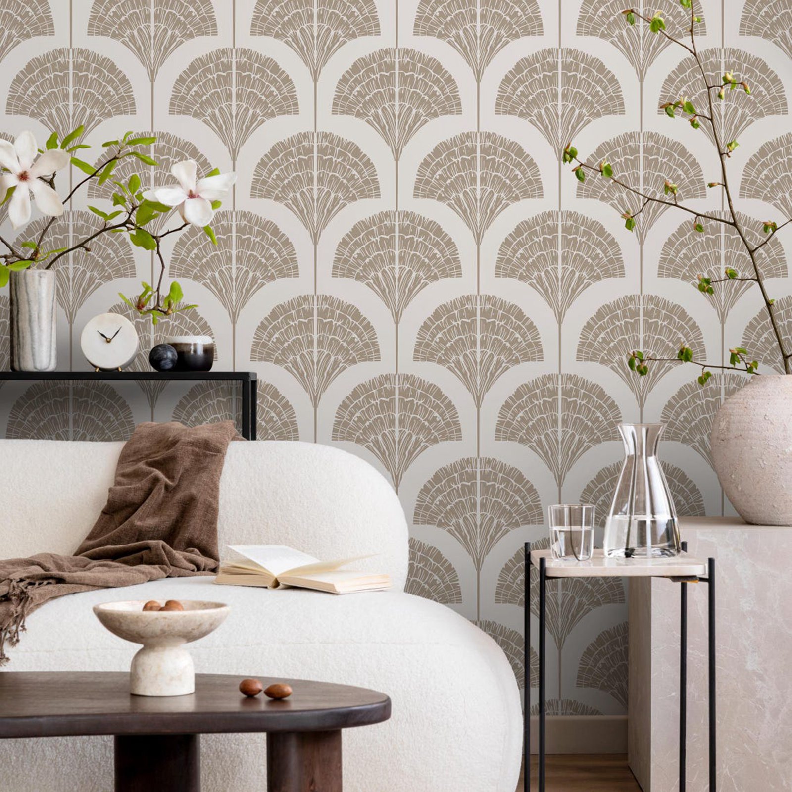 Wallpaper Beige Boho Arches Wa - Moisture Meter Wall Wood 评论和价格