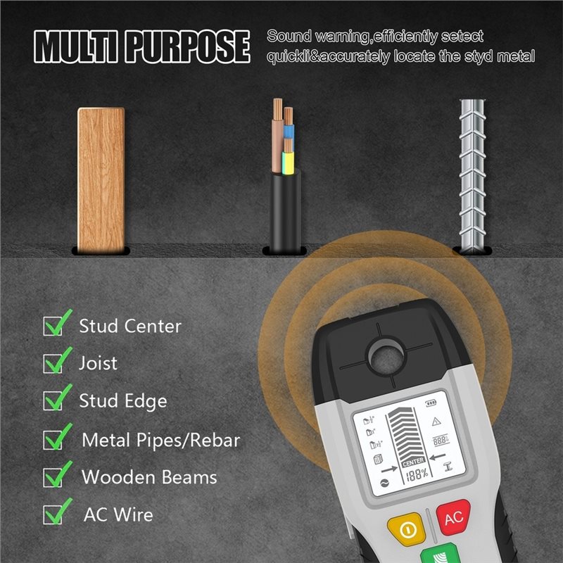 ABKL-Multifunctional 6In1 Wall - Pipe Detector Wall Scanner 评论和价格
